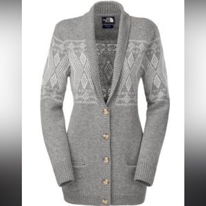 THE NORTH FACE - Women’s Jacquardigan Cardigan Wool Sweater Heather Gray Size M